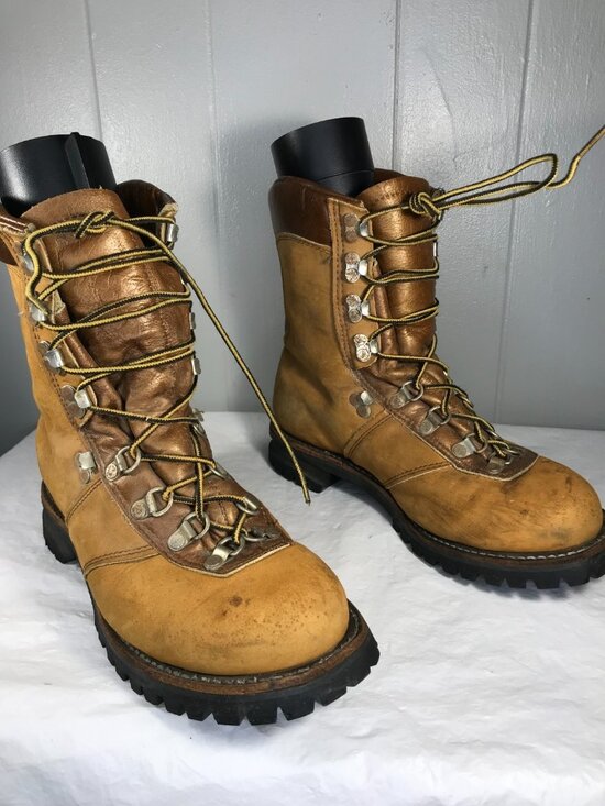 Vintage Kush n kollar Chippewa Shearling Mountaineering Leather Boots  sz 8.5 A main image 9